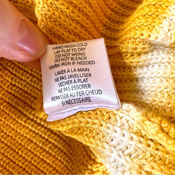 Belle by Belldini Long Yellow Gold Tie Dye Cardigan Sweater with Hood Pockets - Picture 7 of 7